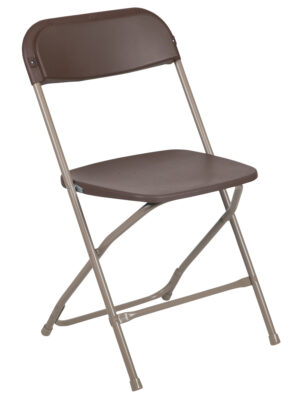 Brown Plastic Folding Chair