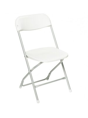 White Plastic Folding Chair (Aluminum Frame)