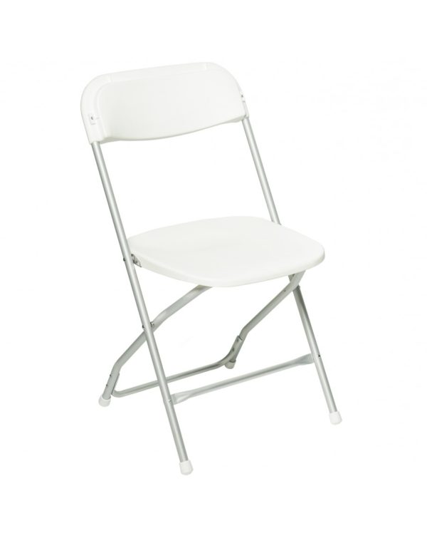 White Plastic Folding Chair (Aluminum Frame)